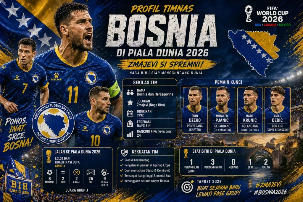 Profil Timnas Bosnia di Piala Dunia 2026
