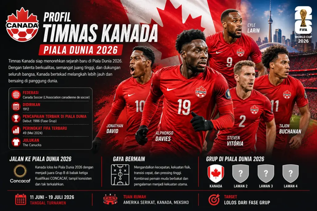 Profil Timnas Kanada Piala Dunia 2026, Skuad yang Tak Bisa Diremehkan