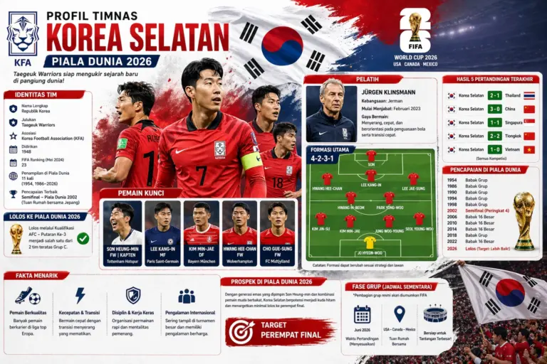Profil Timnas Korea Selatan Piala Dunia 2026, Kuda Hitam Asia