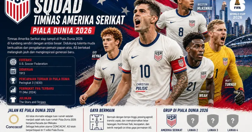 Profil Timnas Amerika Serikat Piala Dunia 2026: Skuad, Pelatih & Target si Tuan Rumah