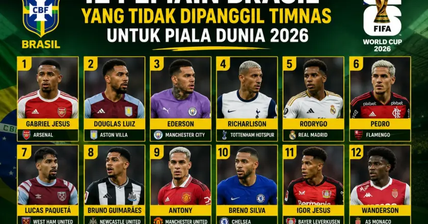 12 Pemain Brasil yang Tidak Dipanggil Timnas untuk Piala Dunia 2026, Ada Nama Besar