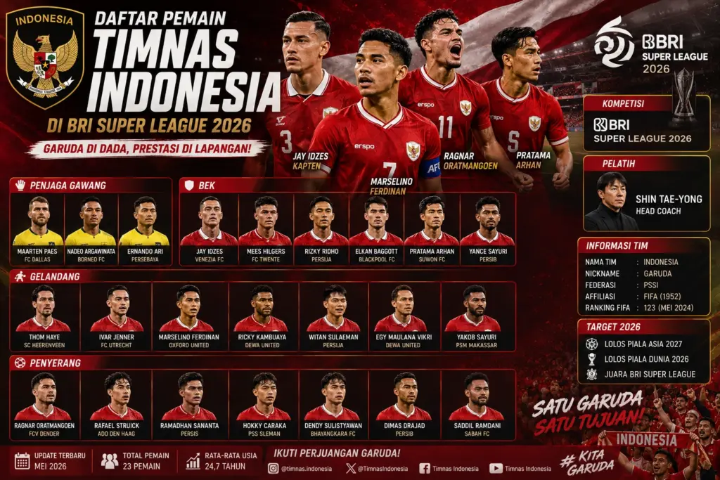 Pemain Timnas Indonesia di BRI Super League 2026