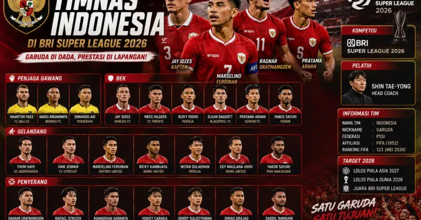 Pemain Timnas Indonesia di BRI Super League 2026: Daftar Lengkap dan Klubnya