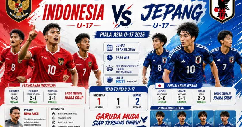 Prediksi Indonesia vs Jepang U-17 2026: Skor, Jadwal, dan Peluang Garuda Muda
