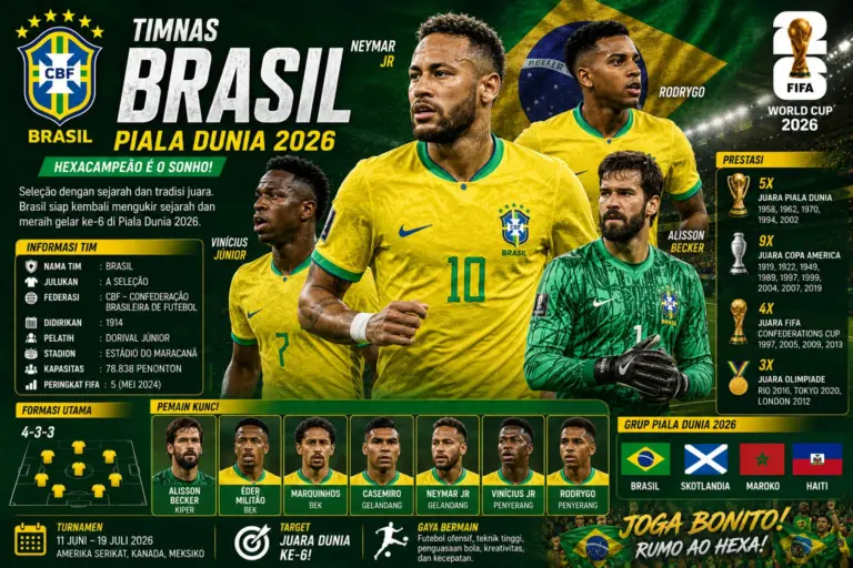 Profil Timnas Brasil piala dunia 2026