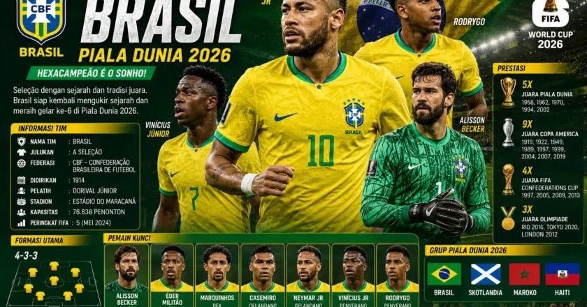 Profil Timnas Brasil 2026: Squad, Pelatih, Pemain Kunci, dan Peluang di Piala Dunia