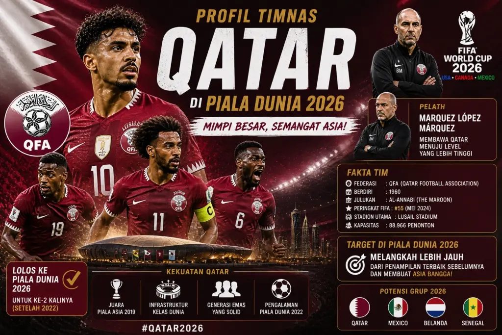 Profil Timnas Qatar di piala dunia 2026
