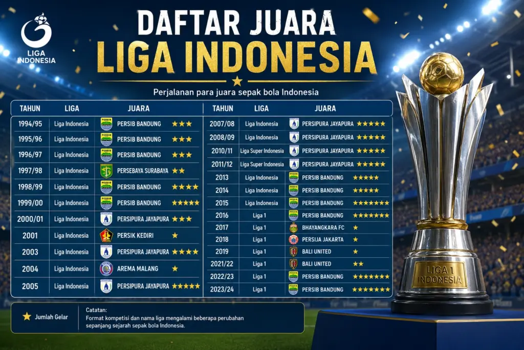 daftar juara liga indonesia