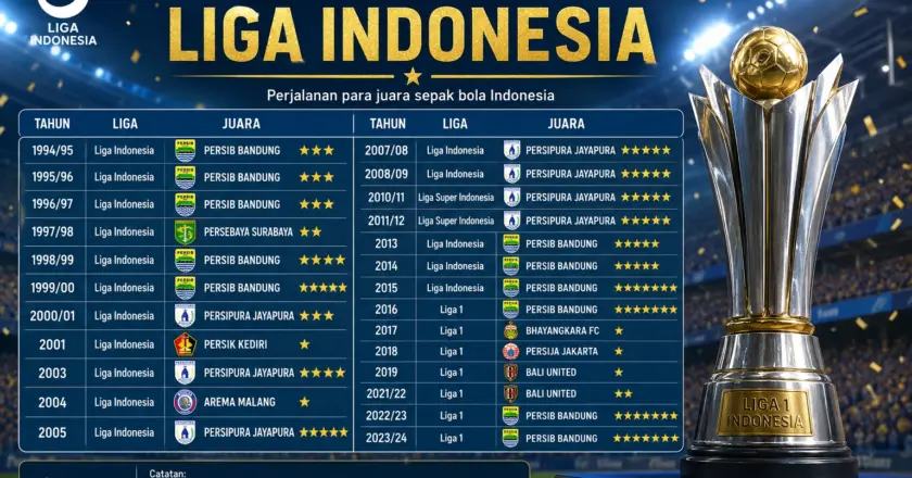 Daftar Juara Liga Indonesia Lengkap dari 1931 sampai Sekarang