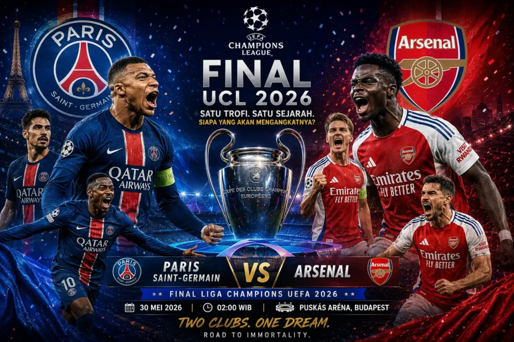 jadwal final liga champions ucl psg vs arsenal