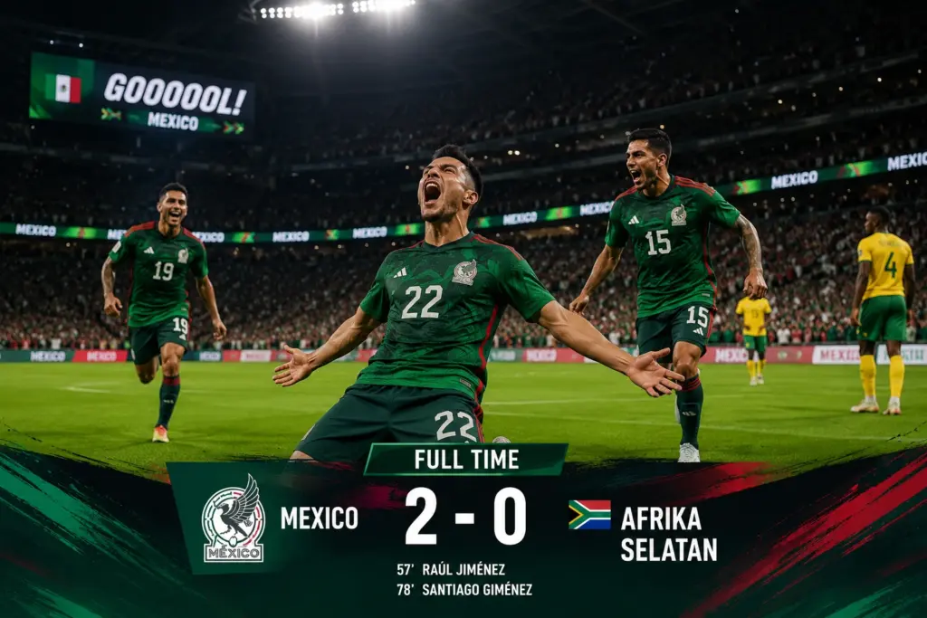 Hasil Meksiko vs Afrika Selatan Piala Dunia 2026: El Tri Menang 2-0 dan Kuasai Grup A 1 Hasil Meksiko vs Afrika Selatan Piala Dunia 2026