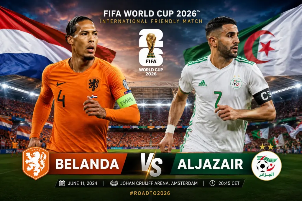 Hasil Uji Coba Piala Dunia Belanda vs Aljazair
