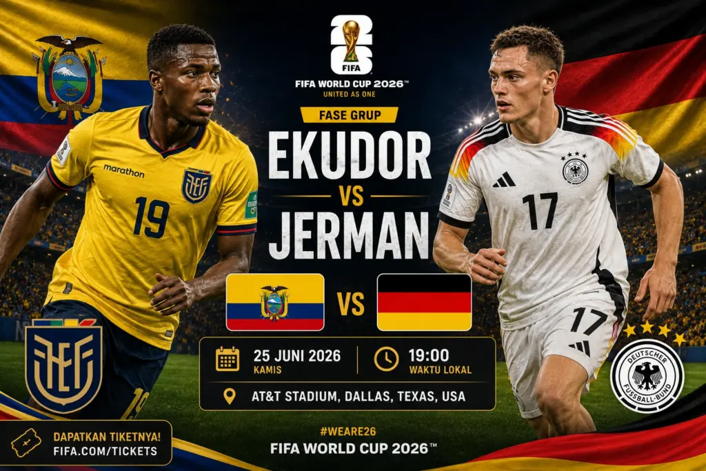 Head to Head dan Prediksi skor Ekuador vs Jerman di Piala Dunia 2026