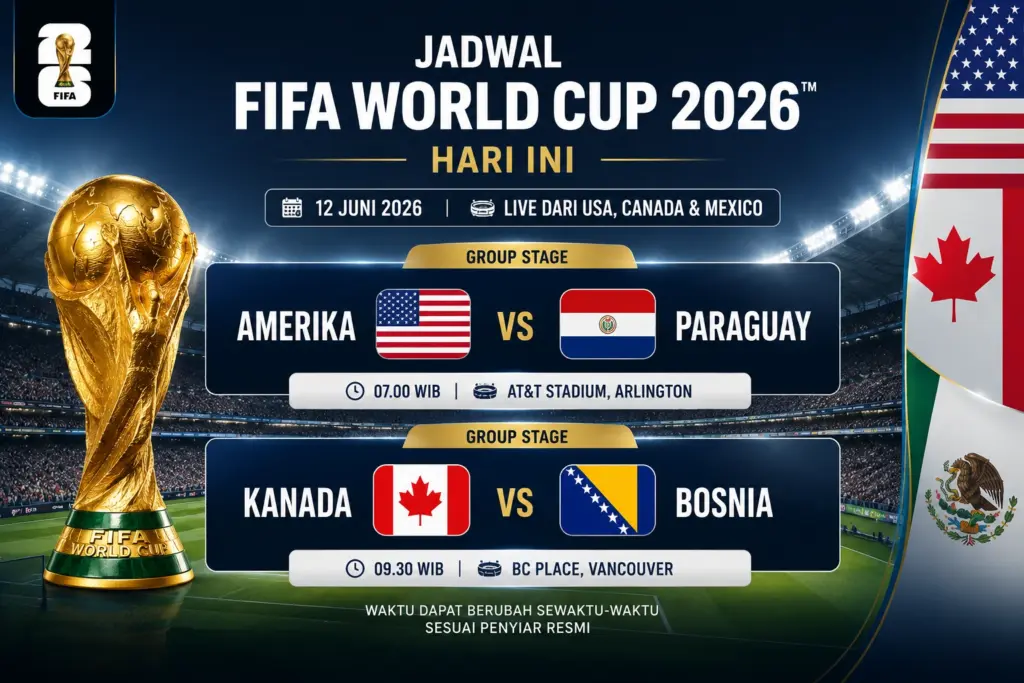 Jadwal FIFA World Cup 2026 Hari Ini, Cek Pertandingan dan Jam Main Terbaru 1 Jadwal FIFA World Cup 2026 Hari Ini, Cek Pertandingan dan Jam Main Terbaru