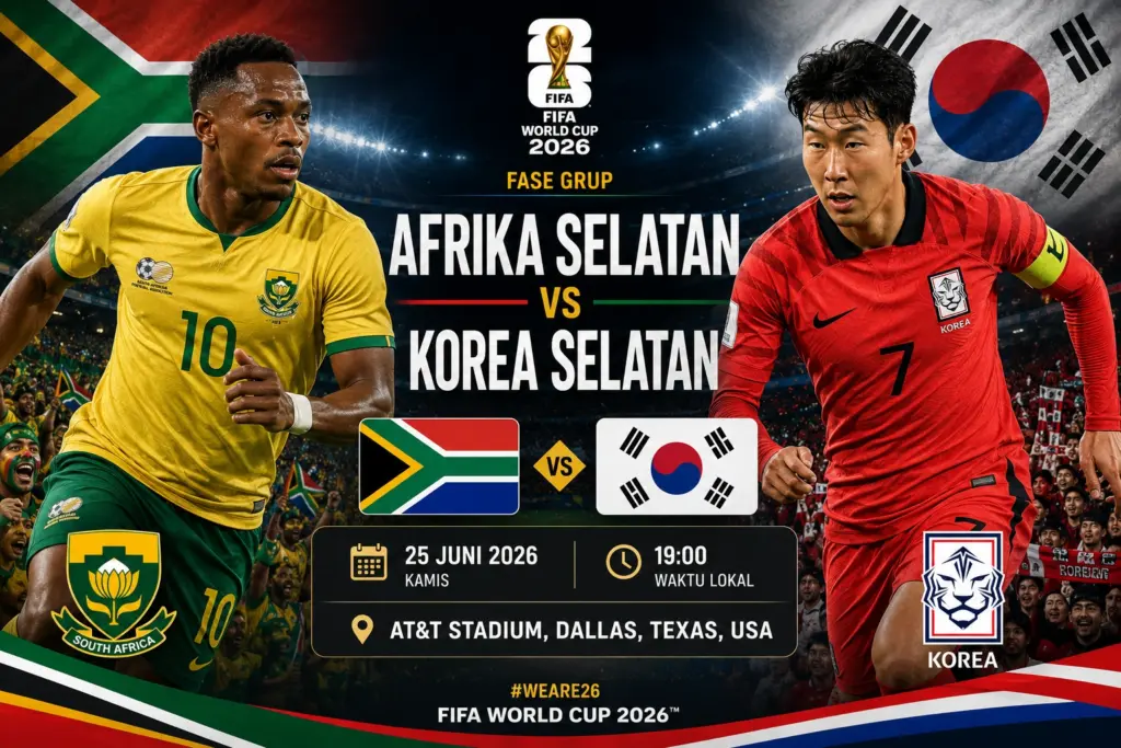 Jadwal dan Prediksi Skor Afrika Selatan vs Korea Selatan 2026