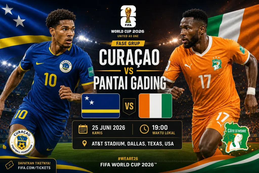 Jadwal dan Prediksi Skor Curacao vs Pantai Gading 2026