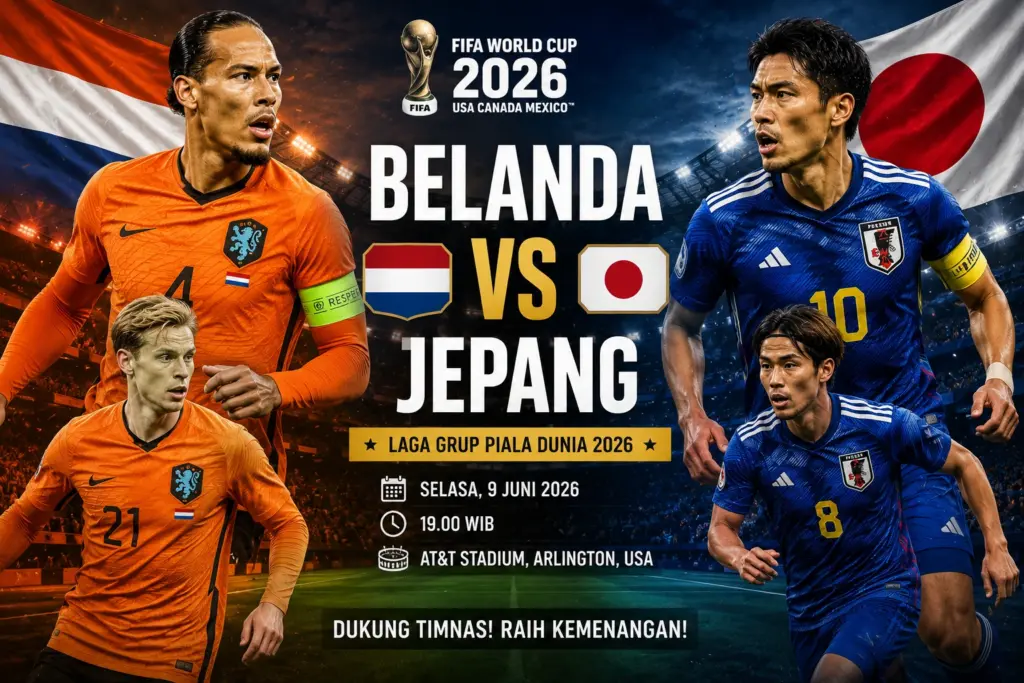 Prediksi Belanda vs Jepang Piala Dunia 2026: Statistik, Head to Head, Susunan Pemain dan Prediksi Skor 1 Prediksi Belanda vs Jepang Piala Dunia 2026