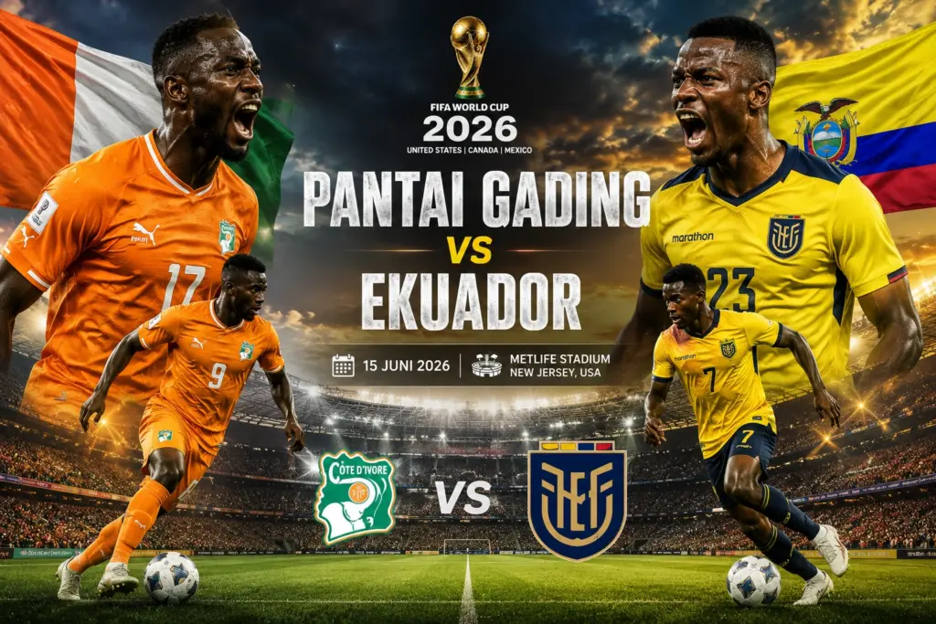 Prediksi Skor Pantai Gading vs Ekuador 2026, Duel Ketat Penentu Nasib di Piala Dunia