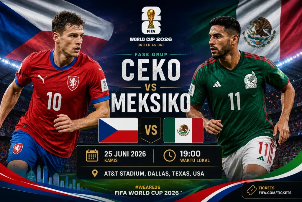 Prediksi Susunan Pemain dan Skor Ceko vs Meksiko 2026 Besok 25 Juni