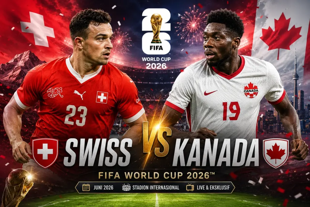 Prediksi Skor Swiss vs Kanada 2026 + Head to Head & Peluang Menang