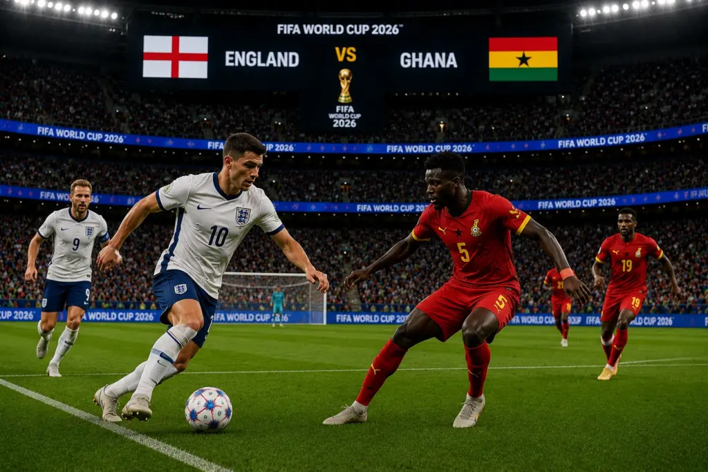 Prediksi skor inggris vs ghana