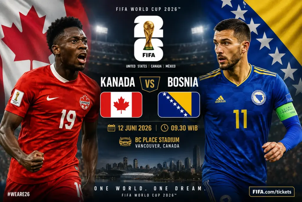 Susunan Pemain Kanada vs Bosnia Piala Dunia 2026, Prediksi Line Up dan Pemain Kunci 1 Susunan Pemain Kanada vs Bosnia Piala Dunia 2026, Prediksi Line Up dan Pemain Kunci