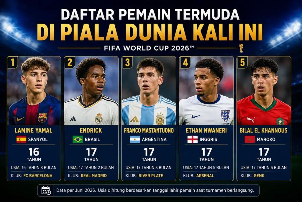 10 Pemain Termuda di Piala Dunia 2026, Ada Bintang 17 Tahun