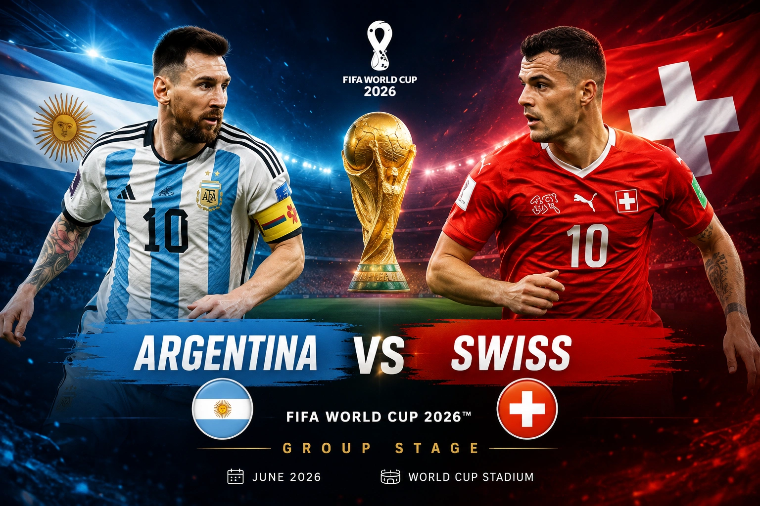 Jadwal Argentina vs Swiss Piala Dunia 2026: Jam Tayang, Wasit, dan Prediksi