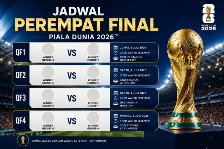 Jadwal Perempat Final Piala Dunia 2026 Lengkap dan Terbaru