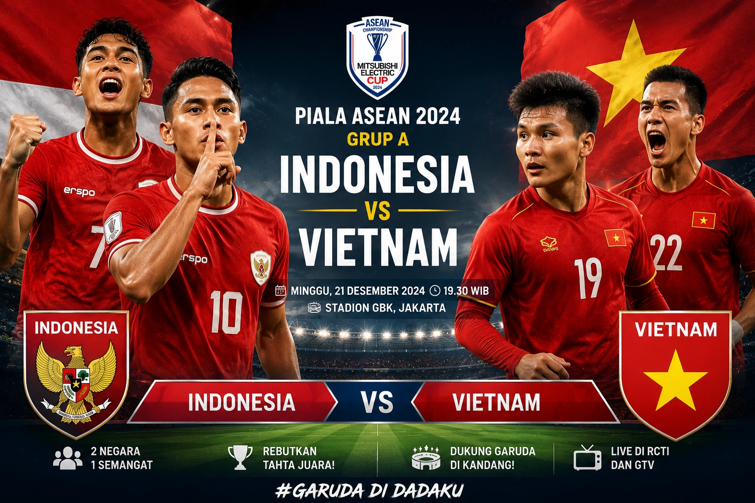 Jadwal Timnas Indonesia vs Vietnam 2026 Terbaru, Tanggal, Jam Kick-off, dan Tempat Nonton