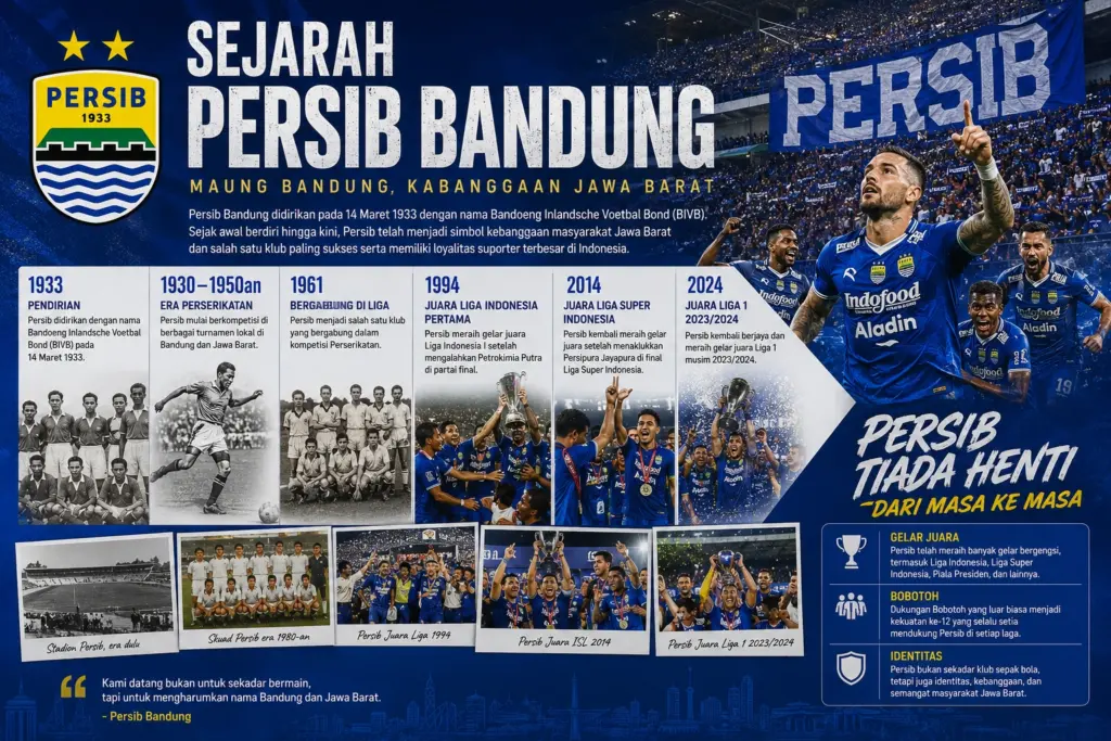Sejarah Persib Bandung, Pendiri, Prestasi, dan Perjalanan Maung Bandung