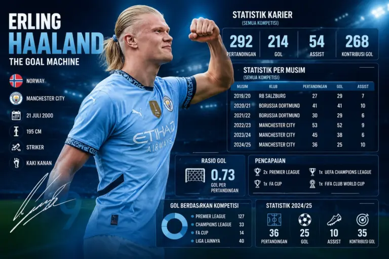Statistik Erling Haaland 2026