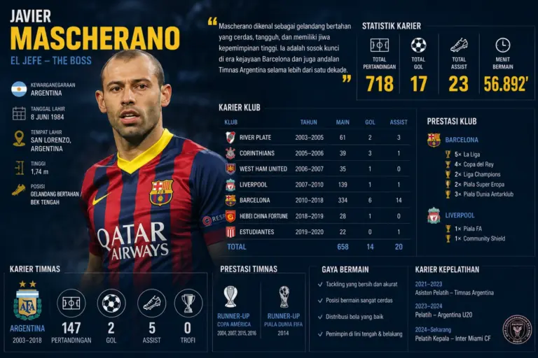 Statistik Javier Mascherano Terbaru