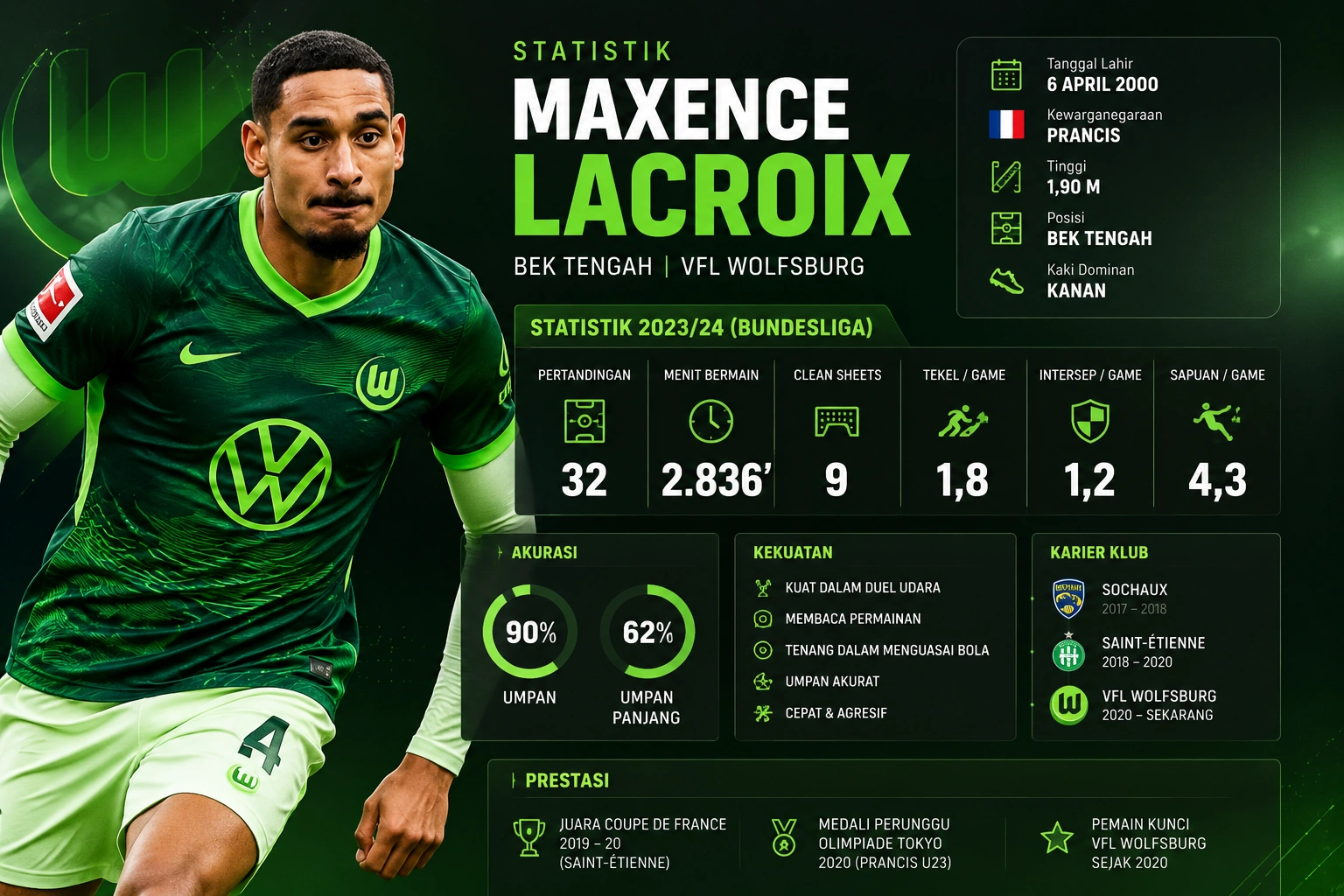 Statistik Maxence Lacroix 2026