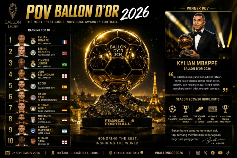 Top 10 Ballon d'Or 2026 Setelah Piala Dunia