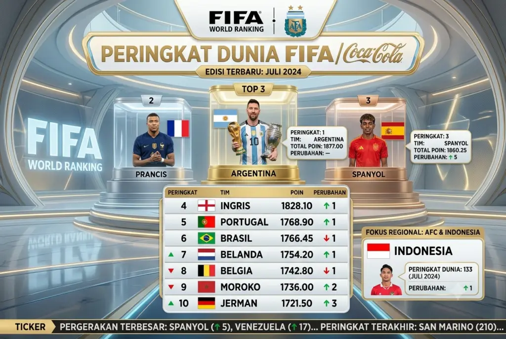 Update Ranking FIFA Dunia Terbaru 2026, Argentina Kembali Nomor Satu