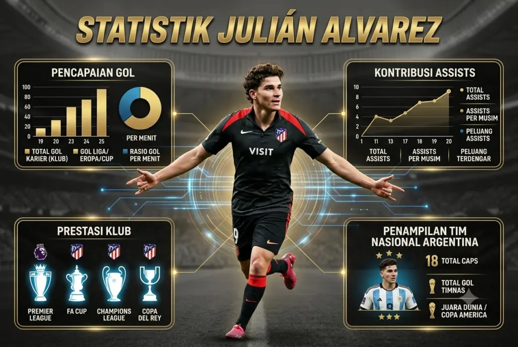 Statistik Julián Álvarez 2026: Profil, Transfermarkt, dan Performa Musim Ini