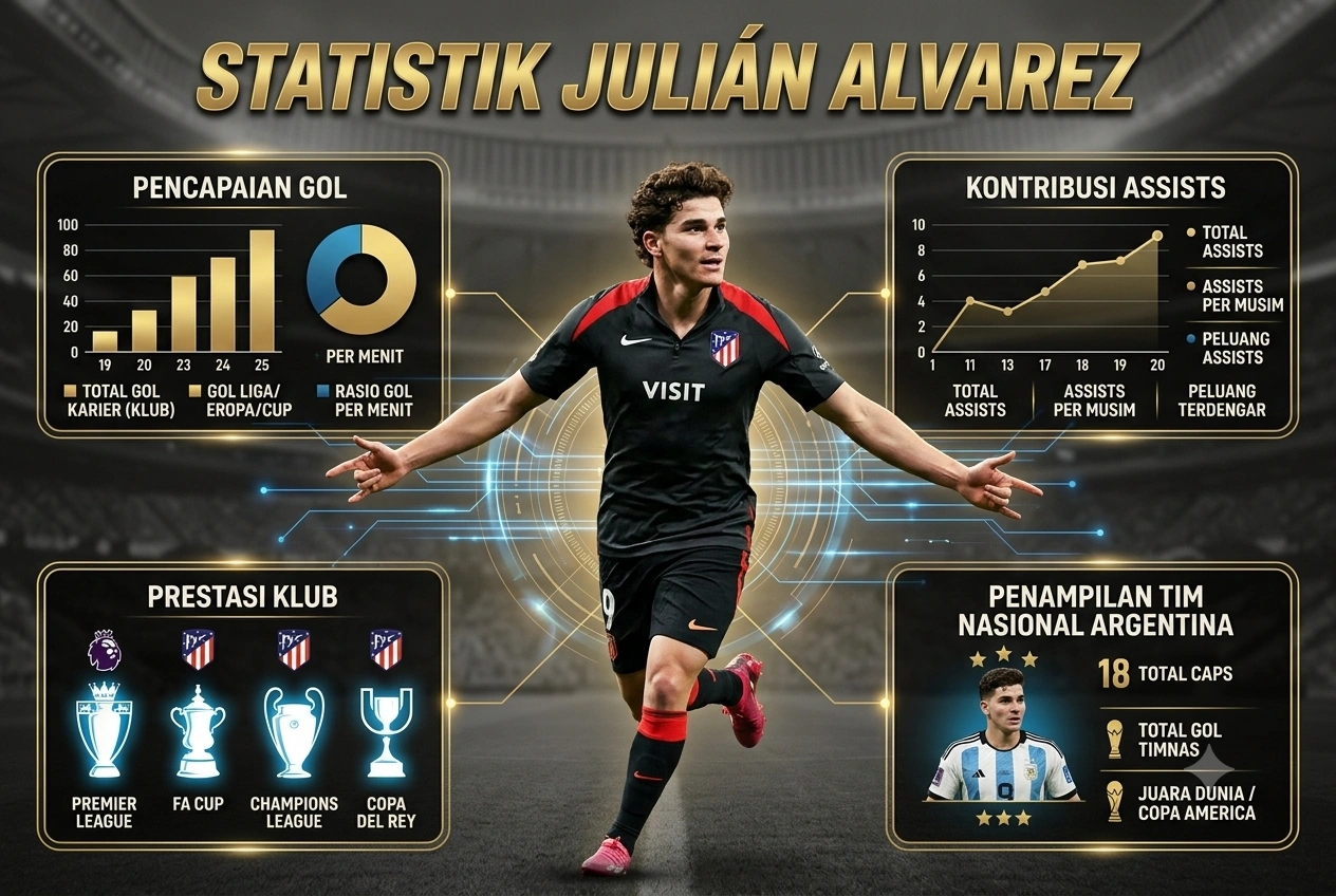 Statistik Julián Álvarez 2026: Profil, Transfermarkt, dan Performa Musim Ini